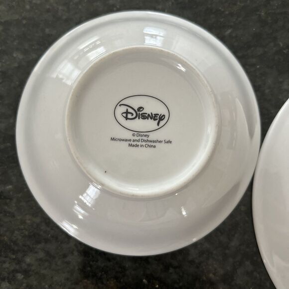 Disney VTG 7.5" Round Plate & Bowl Mickey Minnie Goofy Donald On Roller Coaster - Picture 5 of 5